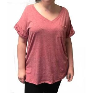NEW SEW IN LOVE boyfriend pocket top in red